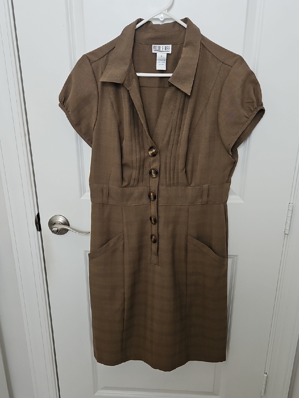 Robbie Bee Brown Midi Shirt Dress
